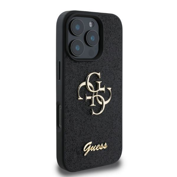 Etui Guess iPhone 16 Pro 6,3" czarny/black HC Fixed Glitter Big 4G