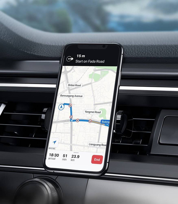 [PO ZWROCIE] Baseus samochodowy uchwyt na telefon do kratki nawiewu czarny (SUGP-01)