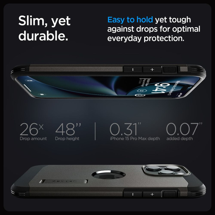 Etui iPhone 15 Pro Max Spigen Tough Armor Mag Magsafe Gunmetal