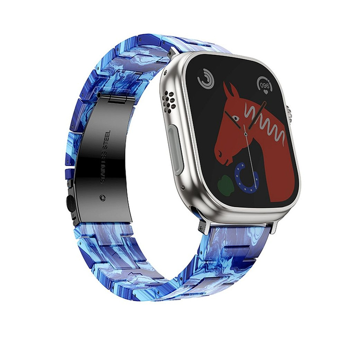 Pasek do Apple Watch Forcell F-Design FA04 zatrzask żywiczny marmurkowy 38 / 40 / 41 mm niebieski