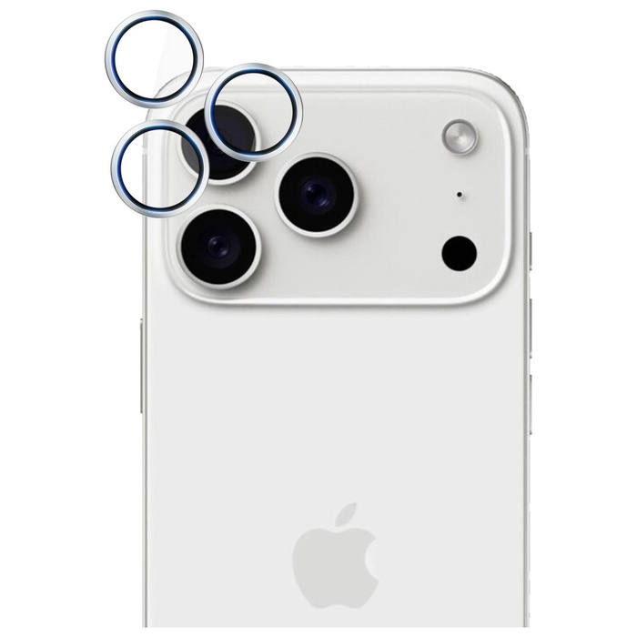 Ochrona na obiektyw aparatu 3MK iPhone 17 Pro /17 Pro Max HARDY Lens Protection Pro Srebrny