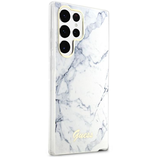 Etui Guess Guhcs23lpcumah S23 Ultra S918 Biały/white Hardcase Marble Case