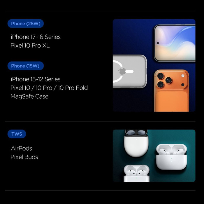 ŁADOWARKA BEZPRZEWODOWA SPIGEN ESSENTIAL EF302MOQ Qi2.2 2IN1 MAGSAFE MAGNETYCZNA CZARNA