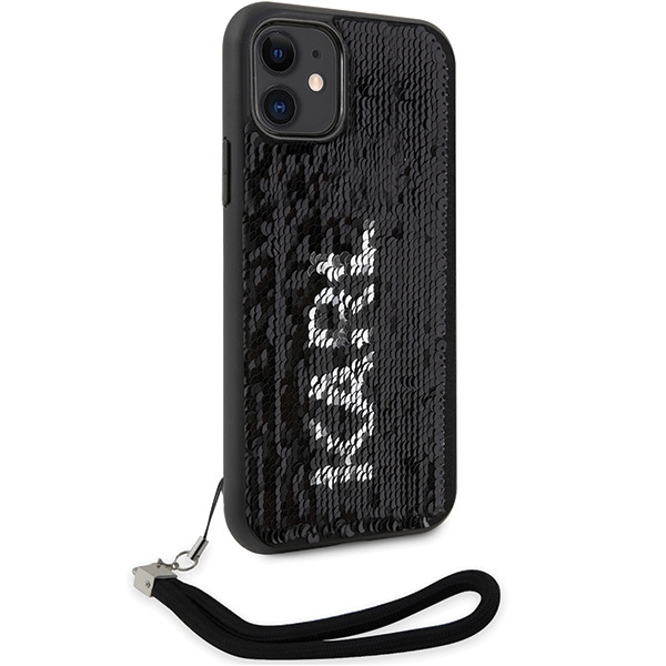 Etui Karl Lagerfeld KLHCN61PSQRKS iPhone 11  6,1" srebrny/silver hardcase Sequins Cord Case