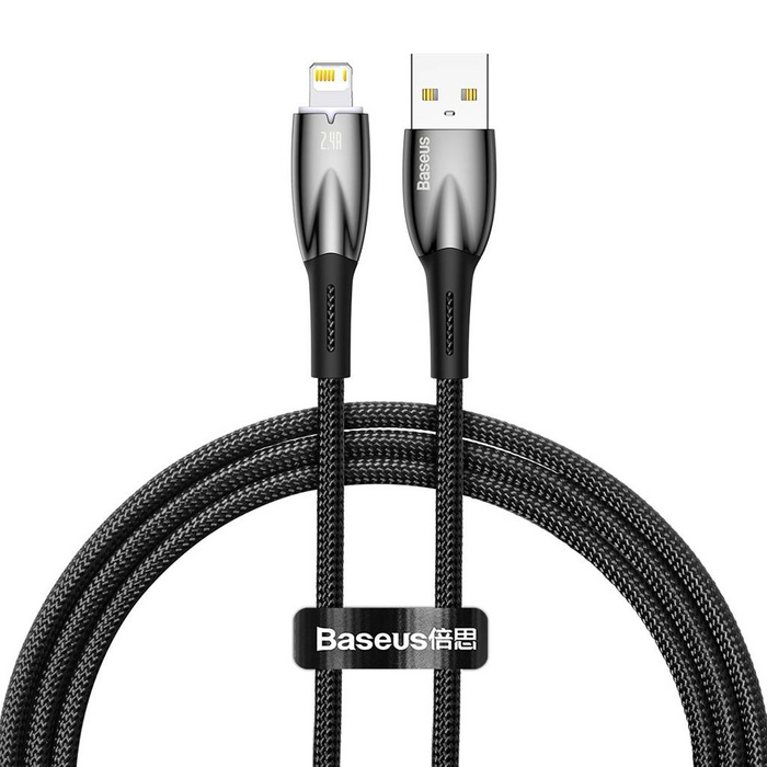 Baseus Glimmer Series kabel z szybkim ładowaniem USB - Lightning 480Mb/s 2.4A 1m czarny