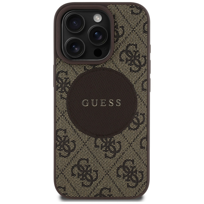 Etui Guess 4G Circle Classic Logo        MagSafe do iPhone 16 Pro Max brązowy
