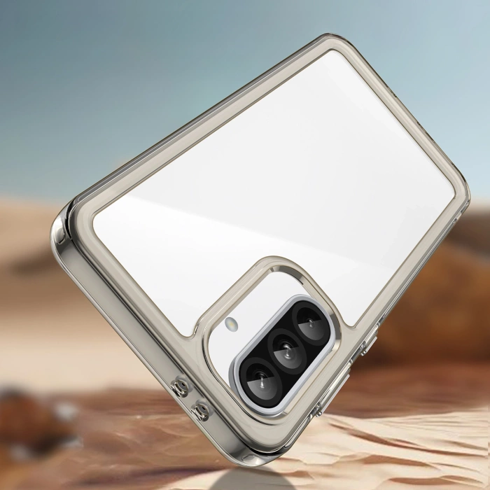 Etui Outer Space Case do Samsung Galaxy A56 pokrowiec z elastyczną ramką - półprzezroczyste, czarne