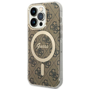 Guess GUHMP15LH4STW iPhone 15 Pro6.1" brązowy/brown hardcase IML 4G MagSafe