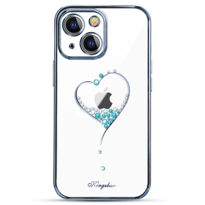 Kingxbar Wish Series etui ozdobione oryginalnymi Kryształami Swarovskiego iPhone 13 niebieski