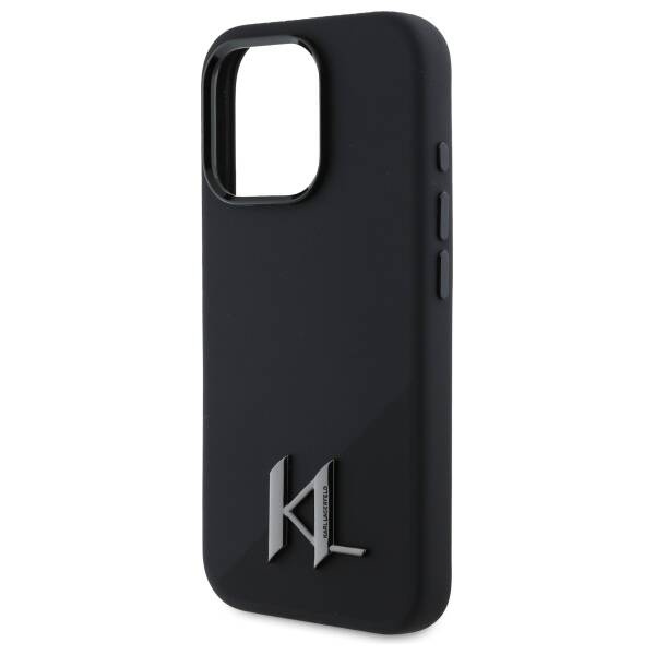 Etui Karl Lagerfeld iPhone 16 Pro Max 6.9" czarny/black hardcase Silicone Shadow Metal Initial MagSafe