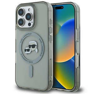 Karl Lagerfeld KLHMP16LHLSKCK iPhone16 Pro 6.3" czarny/black hardcase IML Metal Karl&Choupette Head MagSafe