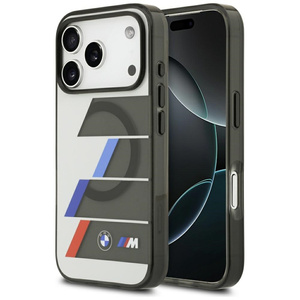 Etui BMW M IML Metal Buttons Tricolor    Lines MagSafe do iPhone 17 Pro antracyt