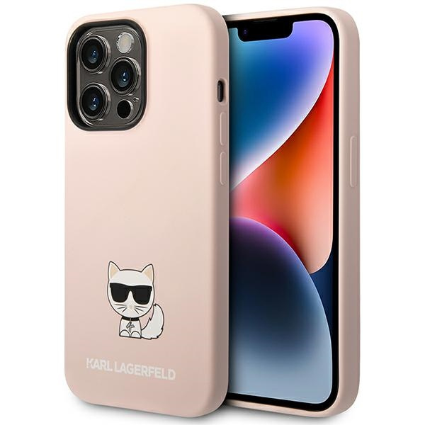 Etui KARL LAGERFELD Apple iPhone 14 Pro Silicone Choupette Body Jasnoróżowy Hardcase