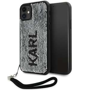Etui Karl Lagerfeld KLHCN61PSQRKS iPhone 11  6,1" srebrny/silver hardcase Sequins Cord Case