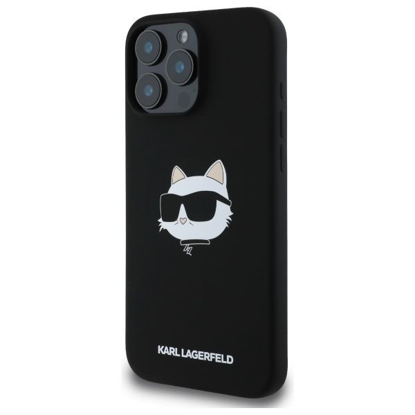 Etui Karl Lagerfeld iPhone 16 Pro czarny/black HC MagSafe Sil Choupette Head Print