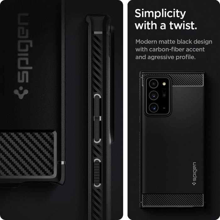 Etui SPIGEN Galaxy Note 20 Ultra Rugged Armor Matte Black Czarne Case