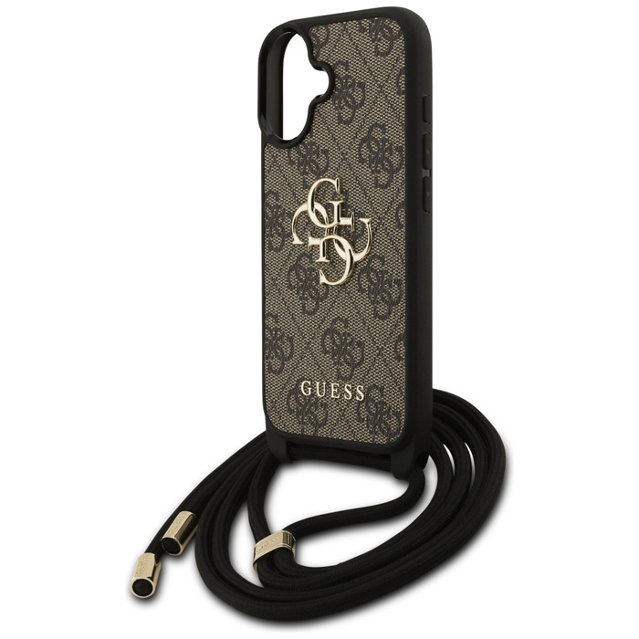 Etui Guess 4G Big Logo Cord Stap         Crossbody do iPhone 17 brązowy