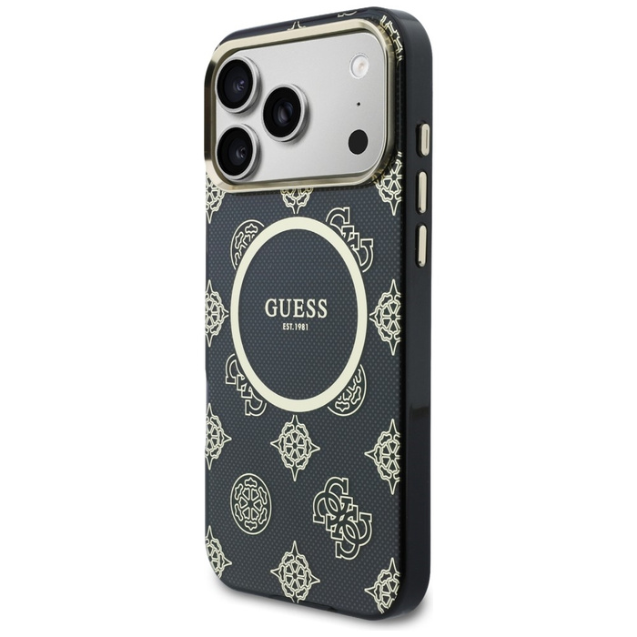 Etui Guess IML Peony Dot MagSafe do      iPhone 17 Pro Max czarny