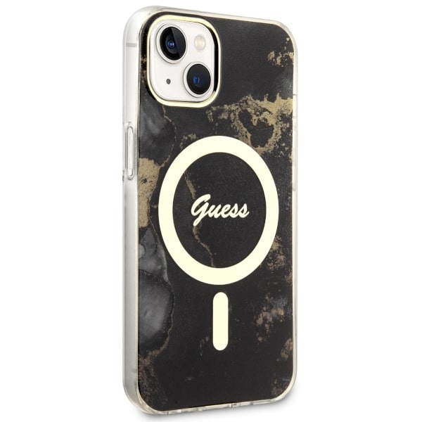 Etui Guess GUHMP14MHTMRSK iPhone 14 Plus 6.7" czarny/black hardcase Golden Marble MagSafe Case