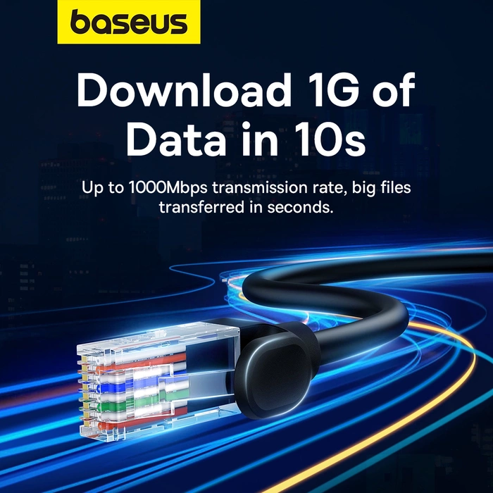 Kabel sieciowy Baseus Ethernet CAT5, 10m (czarny)