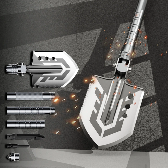 Saperka Wozinsky WSS-211 survival bushcraft wielofunkcyjna nóż zbijak krzesiwo gwizdek harpun - szara