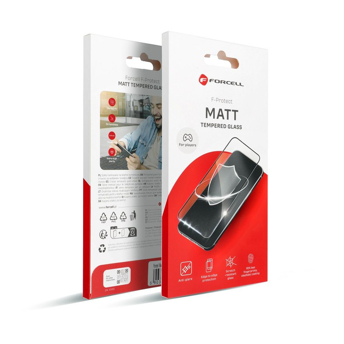 Szkło hartowane do iPhone 16 PRO MAX / 17 PRO MAX Forcell Matt Glass czarne