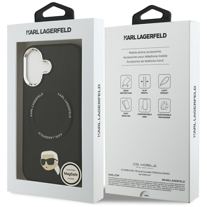Etui Karl Lagerfeld Karl Pin MagSafe do  iPhone 17 czarny