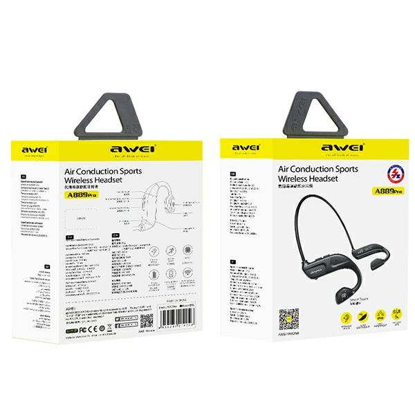 AWEI słuchawki sportowe Bluetooth 5.2 A889 Pro czarny/black