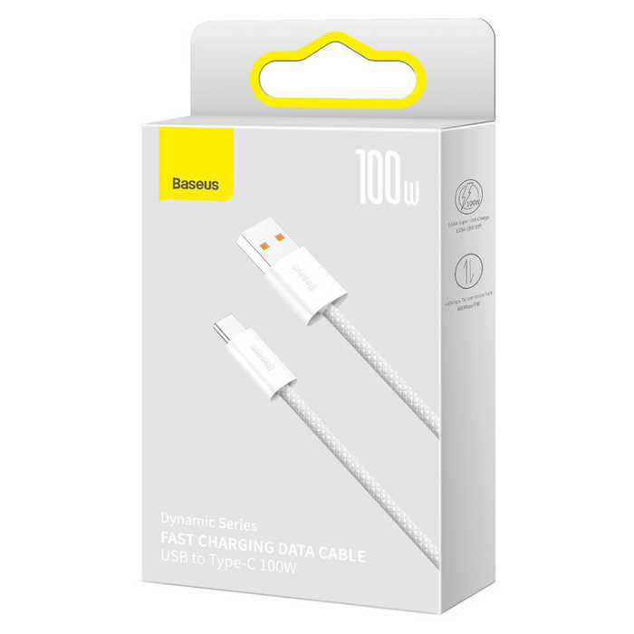 Baseus Dynamic Series kabel USB - USB Typ C 100W 1m biały (CALD000602)