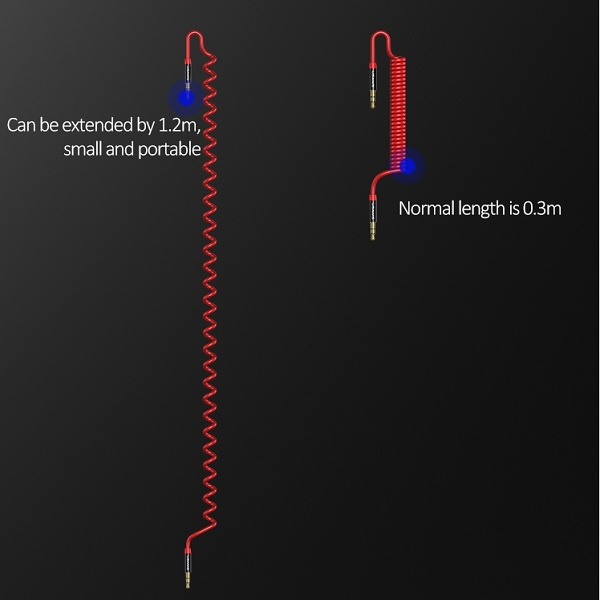 Adapter USAMS Jack 3,5mm - Jack 3,5mm Spring Audio 1,2m SJ256YP02 US-SJ256 Czerwony