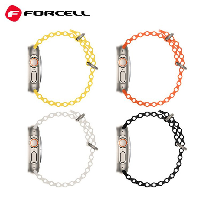 FORCELL F-DESIGN FA12 pasek do APPLE Watch 42 / 44 / 45 / 49 mm biały