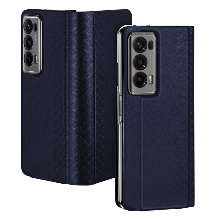 Etui skórzane Dux Ducis Bril z podstawką i portfelem do Honor Magic VS - niebieskie