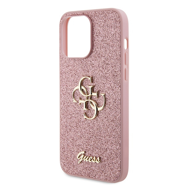 Etui Guess GUHCP15LHG4SGP iPhone 15 Pro 6.1" różowy/pink hardcase Glitter Script Big 4G Case