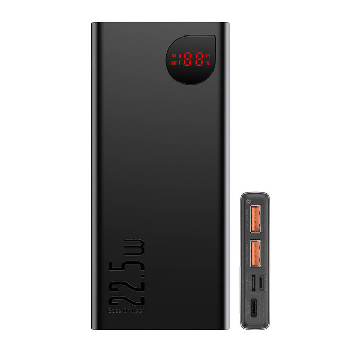 Baseus Adaman Metal powerbank z szybkim ładowaniem 10000mAh 22.5W (Overseas Edition 2021) z Kablem USB-A - USB-C 0.3m Czarny