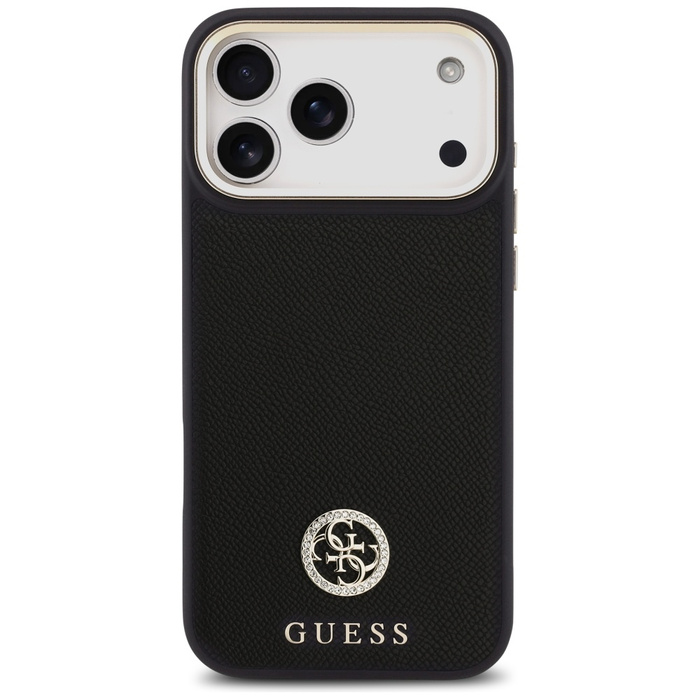 Etui Guess Grained Strass Logo MagSafe   do iPhone 17 Pro Max czarny
