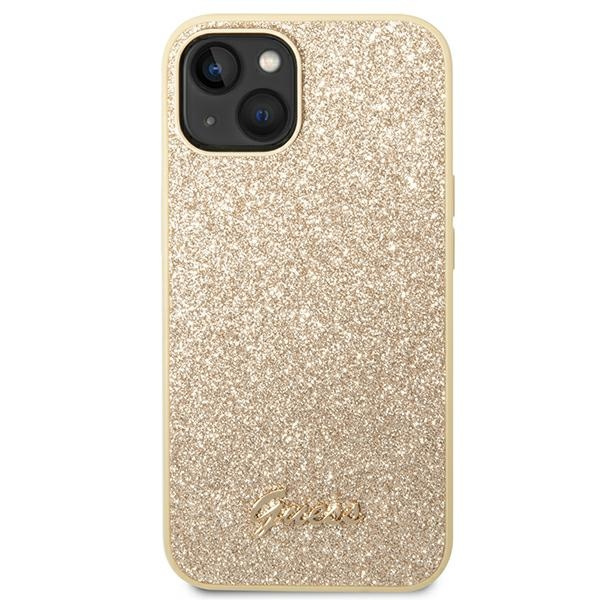 Etui GUESS Apple iPhone 14 Plus Glitter Script Złoty Hardcase