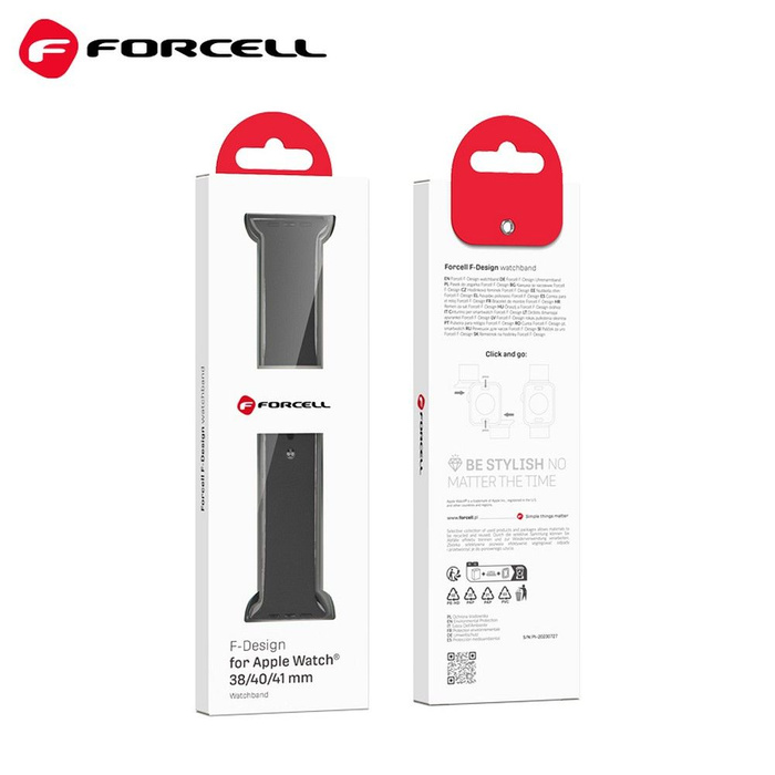 FORCELL F-DESIGN FA01 pasek do APPLE Watch 38 / 40 / 41 mm czarny