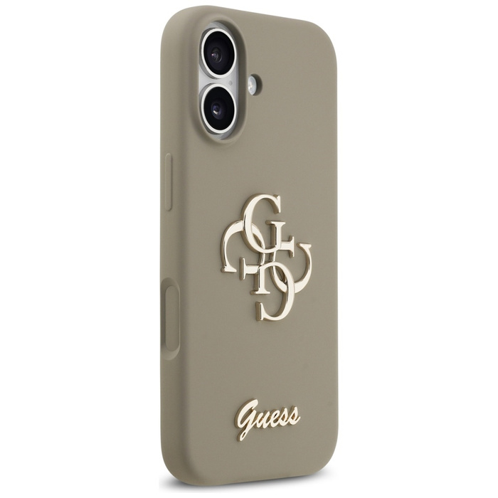 Etui Guess Silicone Big 4G Script do     iPhone 17 brązowy