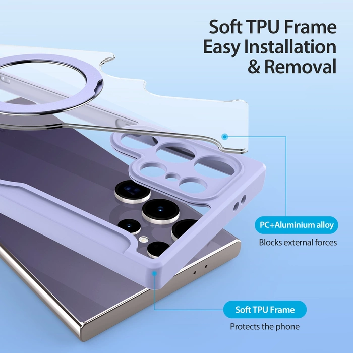 Etui Dux Ducis Skin X Pro z klapką i magnetycznym ringiem na Samsung S24 Ultra - fioletowe