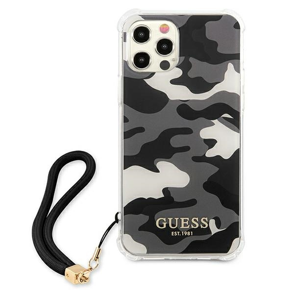 Etui GUESS Apple iPhone 12 12 Pro Camo Collection Czarny Hardcase