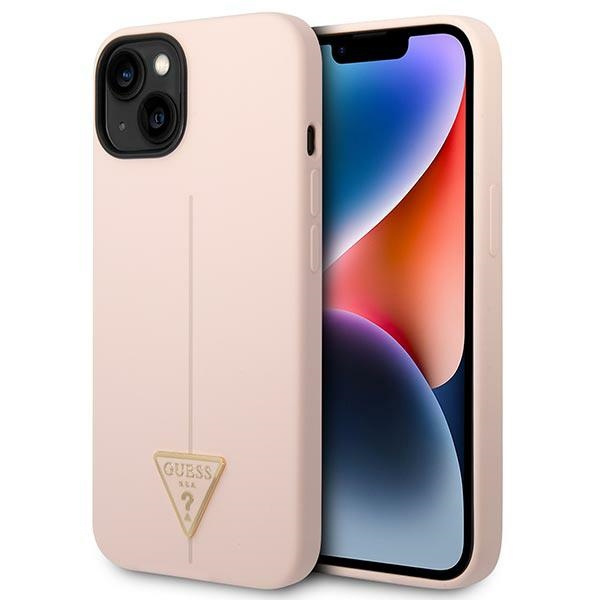 Etui GUESS Apple iPhone 14 Silicone Triangle Różowy Hardcase