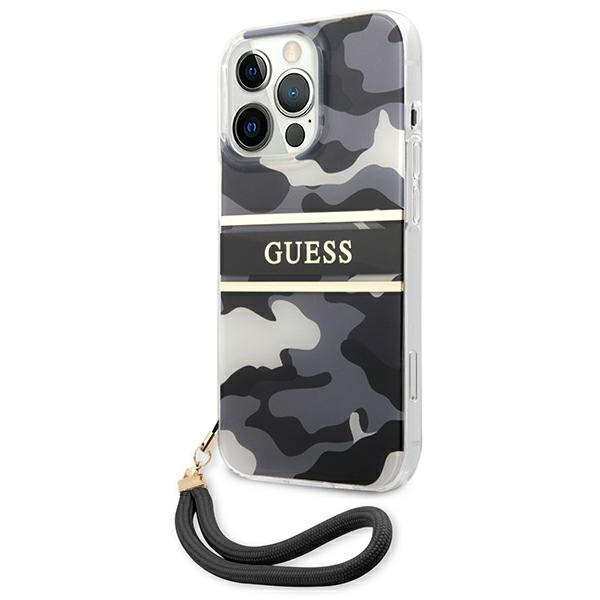 Etui GUESS Apple iPhone 13 Pro Max Camo Strap Collection Czarny Hardcase