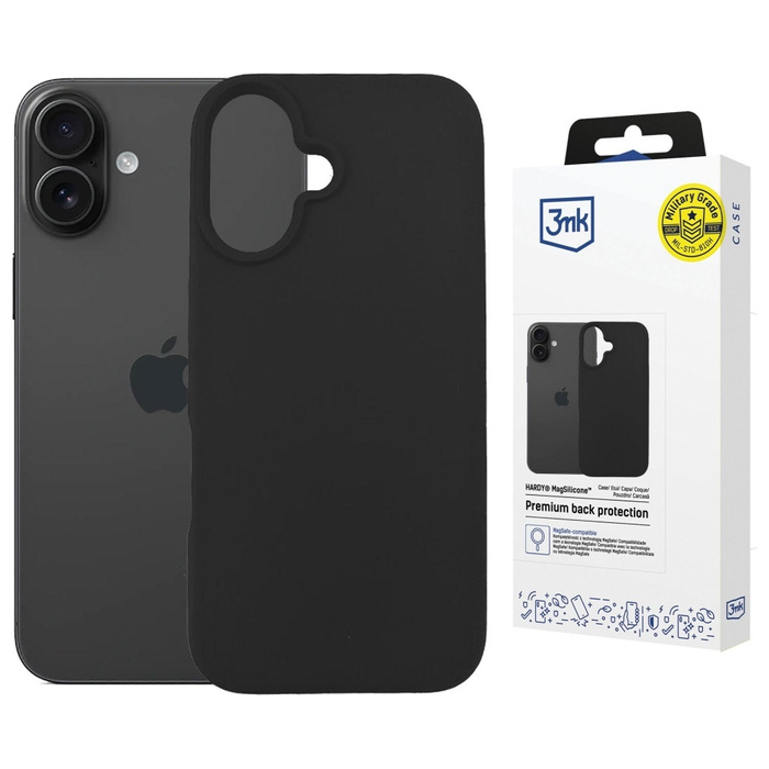 Etui 3MK Hardy MagSilicone do Apple      iPhone 16 grafitowy