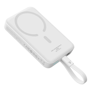 Powerbank Baseus Magnetic Mini MagSafe 10000mAh 30W z wbudowanym kablem USB-C 0.3m Biały