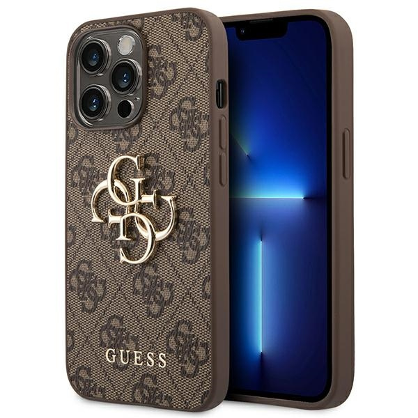 Etui GUESS Apple iPhone 14 Pro Max 4G Big Metal Logo Brązowy Hardcase