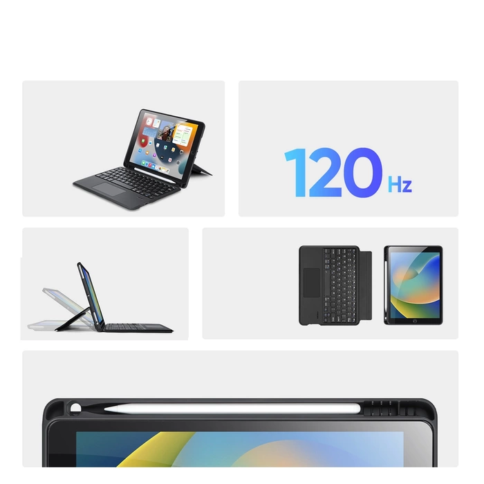 Etui z klawiaturą Bluetooth Dux Ducis DK Series do Apple iPad 7/8/9 10.2''/iPad Air 3/iPad Pro 10.5'' (2017) - czarne