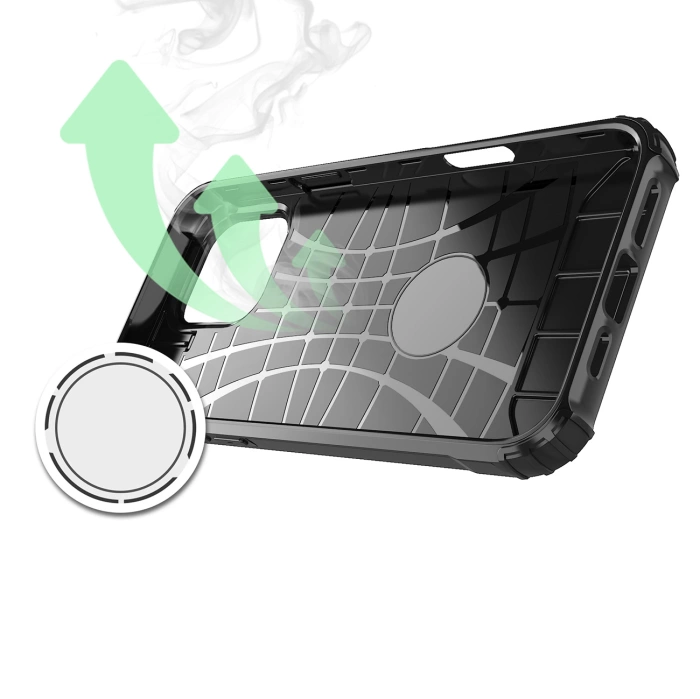 Etui Hybrid Armor pancerne na iPhone 16 Pro - czarne