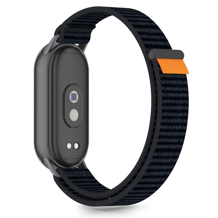 PASEK TECH-PROTECT XIAOMI SMART BAND 8 / 9 / 10 / NFC NYLON STRIPE CZARNY POMARAŃCZOWY