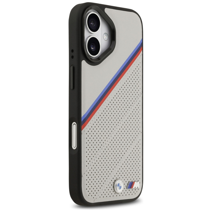 Etui BMW M Tricolor Metal Logo MagSafe   do iPhone 17 szary