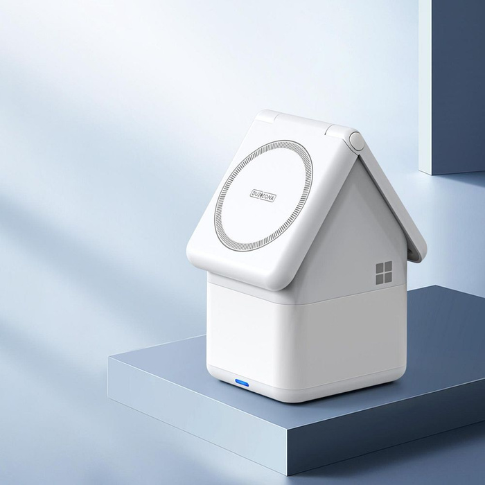 DUZZONA W20 - ładowarka indukcyjna z lampką 4w1 kompatybilna z MagSafe 15W biała